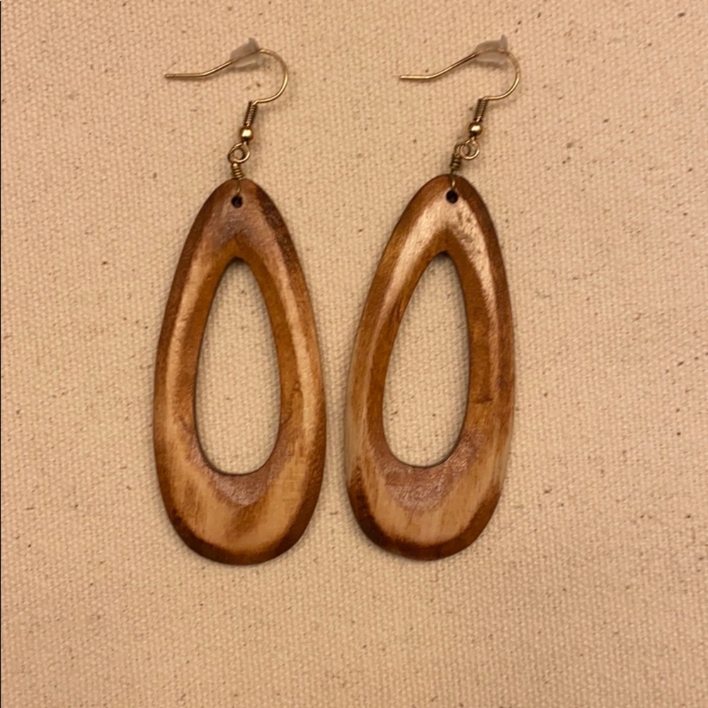 Boutique wooden hoop earrings